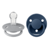 BIBS - Set 2 suzete De Lux Silicon, tetina rotunda, marime universala-Cloud/Steel Blue - imagine 3