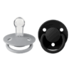 BIBS - Set 2 suzete De Lux Silicon, tetina rotunda, marime universala-Cloud/Black - imagine 3