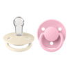 BIBS - Set 2 suzete De Lux Silicon, tetina rotunda, marime universala-Ivory/Baby Pink - imagine 3