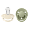 BIBS - Set 2 suzete De Lux Silicon, tetina rotunda, marime universala-Ivory/Sage - imagine 3