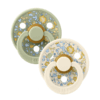 BIBS x LIBERTY - Set 2 suzete Colour Eloise Latex, tetina rotunda, 0 luni+-Ivory/Sage - imagine 4