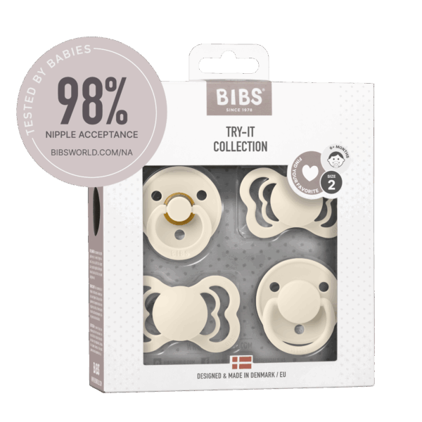 BIBS - Set 4 suzete Try-it collection 0 luni +-Ivory - imagine 3