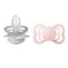 BIBS - Set 2 suzete Supreme Silicon, tetina simetrica, 6 luni +-Haze/Blossom - imagine 4