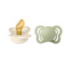 BIBS - Set 2 suzete Couture Latex, tetina anatomica, 0 luni +-Ivory/Sage - imagine 4