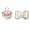 BIBS - Set 2 suzete Supreme Fosforescente GLOW Silicon, tetina simetrica, 6 luni +-Blush/Vanilla - imagine 4