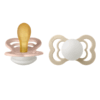 BIBS - Set 2 suzete Supreme Fosforescente GLOW Latex, tetina simetrica, 6 luni +-Blush/Vanilla - imagine 4