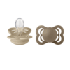 BIBS - Set 2 suzete Supreme Silicon, tetina simetrica, 0 luni +-Vanilla/Dark Oak - imagine 4