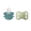 BIBS - Set 2 suzete Supreme Silicon, tetina simetrica, 0 luni +-Island Sea/Sage - imagine 4