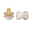 BIBS - Set 2 suzete Supreme Fosforescente GLOW Latex, tetina simetrica, 0 luni + - imagine 2