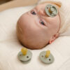 BIBS - Set 3 suzete Colour Latex, tetina rotunda, simetrica & anatomica 0 luni +-Ivory - imagine 2