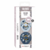 BIBS x LIBERTY - Set 2 suzete Colour Chamomile Lawn Latex, tetina rotunda, 0 luni+-Baby Blue/Steel Blue - imagine 2