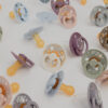 BIBS x LIBERTY - Set 2 suzete Colour Capel Latex, tetina rotunda, 0 luni+-Fossil Grey/Mauve - imagine 3