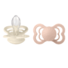 BIBS - Set 2 suzete Supreme Silicon, tetina simetrica, 6 luni +-Ivory/Blush - imagine 4