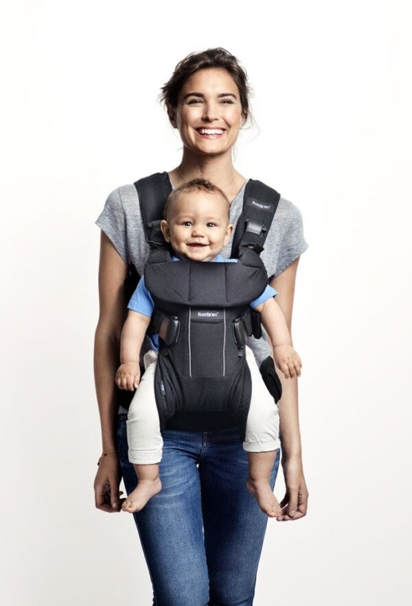BabyBjorn - Marsupiu anatomic One, cu pozitii multiple de purtare Denim grey, Bumbac - imagine 3