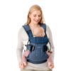 BabyBjorn - Marsupiu anatomic One, cu pozitii multiple de purtare Denim Midnight Blue, Bumbac - imagine 3