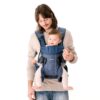 BabyBjorn - Marsupiu anatomic One, cu pozitii multiple de purtare Denim Midnight Blue, Bumbac - imagine 4