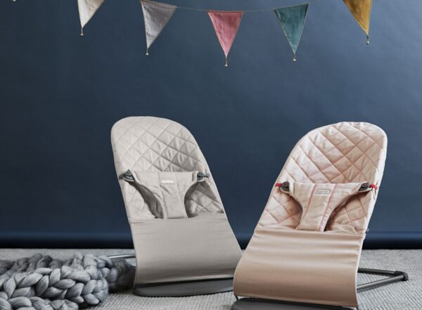 BabyBjorn - Balansoar Bliss Sand Grey, Bumbac cu bara de jucarii - imagine 3