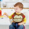 Skip Hop Bavetica de silicon Fold & Go Zoo - Maimutica - imagine 4