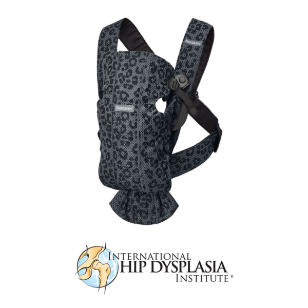 BabyBjorn - Marsupiu anatomic Mini, cu multiple pozitii de purtare, Anthracite/Leopard, 3D Mesh, Editie Limitata - imagine 5