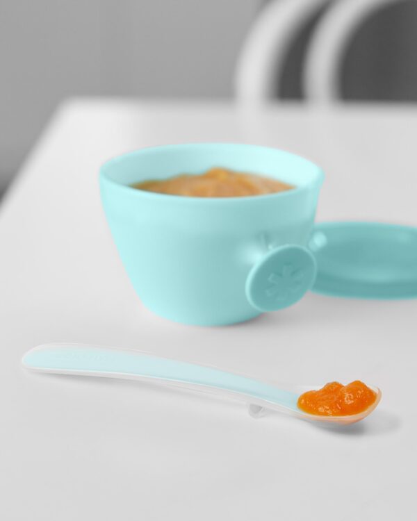 Skip Hop - Set de hranire Easy-Feed (sticla cu pai, 2 lingurite si 2 boluri ergonomice) - imagine 3