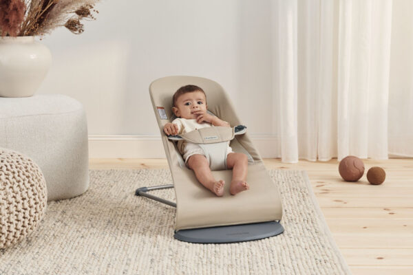 BabyBjorn - Balansoar Balance Soft Khaki cu detalii Beige, Bumbac - imagine 3