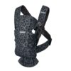 BabyBjorn - Marsupiu anatomic Mini, cu multiple pozitii de purtare, Anthracite/Leopard, 3D Mesh, Editie Limitata
