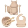 Set diversificare bebelusi, 7 piese, termorezistent, fara BPA, bej