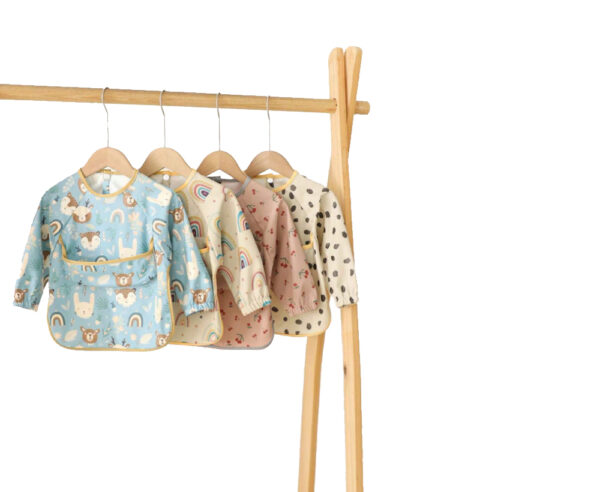 Baveta impermeabila bebe unisex - Bej - imagine 2