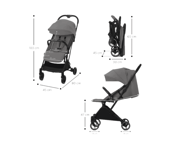Carucior Sport Kinderkraft - Indy2 Cozy Grey - imagine 7