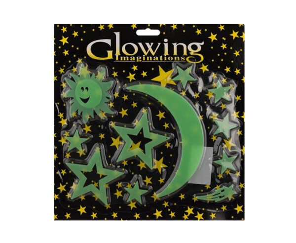Stickere fosforescente decorative de perete cu stele - imagine 2