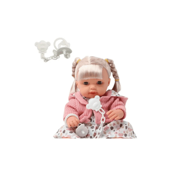 Papusa Fetita cu sunete si suzeta, 30cm - imagine 3