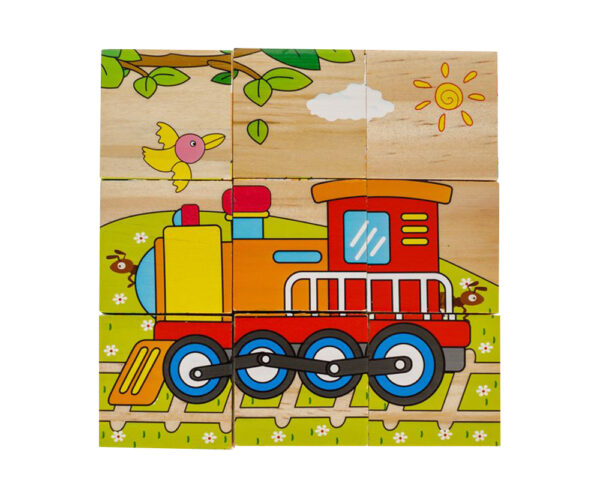 Puzzle cuburi lemn 6 imagini