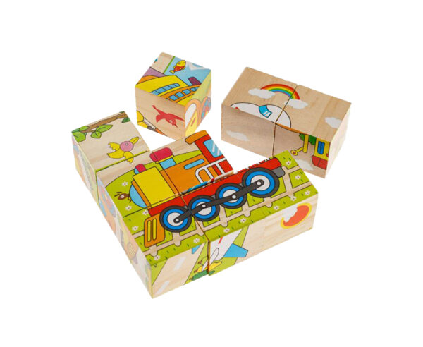 Puzzle cuburi lemn 6 imagini - imagine 2