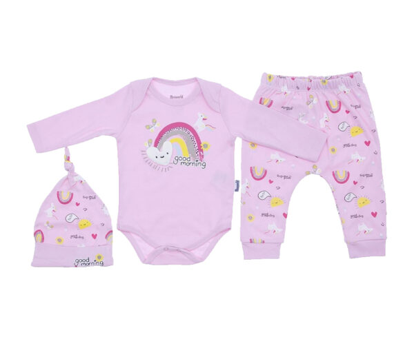 Set Hainute Bebe Roz Curcubeu