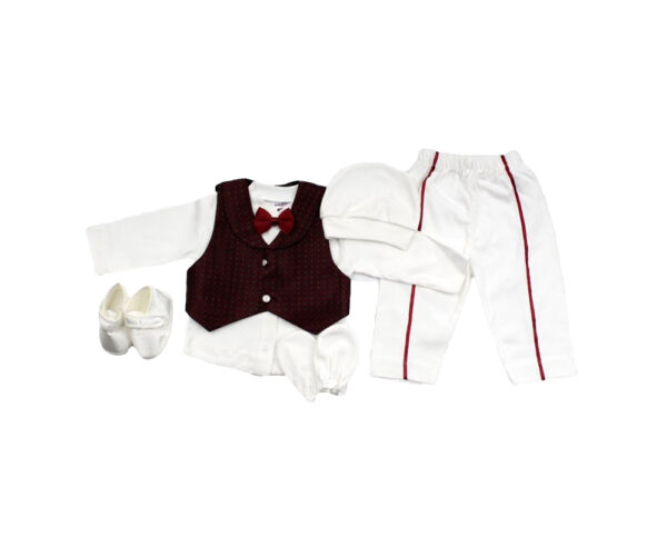 Set botez bebelusi, baiat - Burgundy