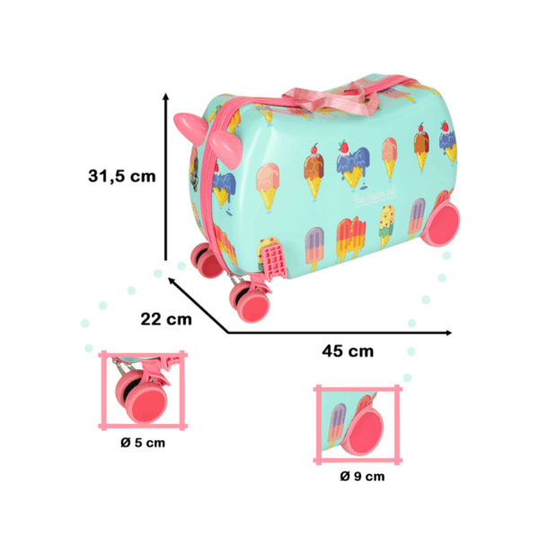 Troller cu roti pentru copii, 45x31x22cm, Ice Cream - imagine 2