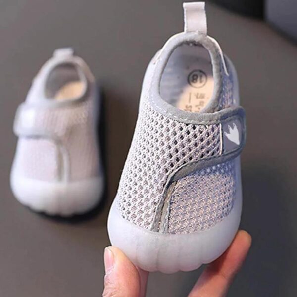 Pantofi sport pentru copii, gri, talpa antialunecare - imagine 3