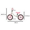 Bicicleta de echilibru pentru copii cu doua roti, roz&alb, pana la 35kg - imagine 2