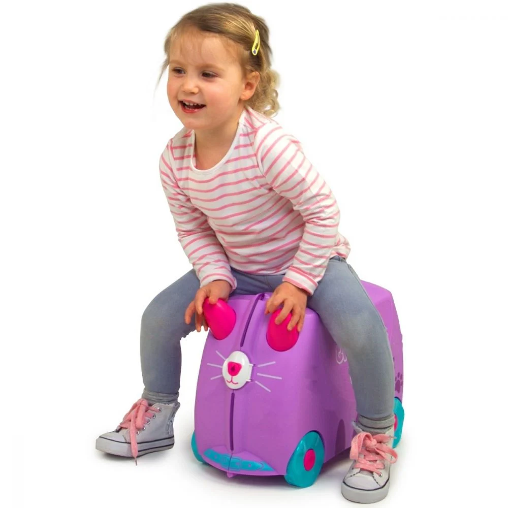 Valiza pentru copii Ride-On Pisicuta Cassie Trunki, Mov - imagine 3