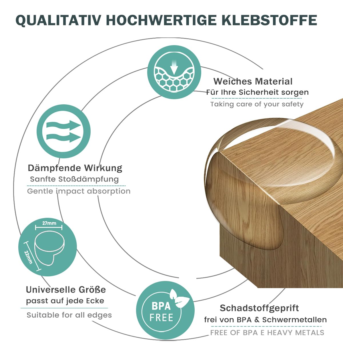 Set 24 Protectii Transparente pentru Colturi si Muchii – Autoadezive, Adeziv Extra Puternic - imagine 6