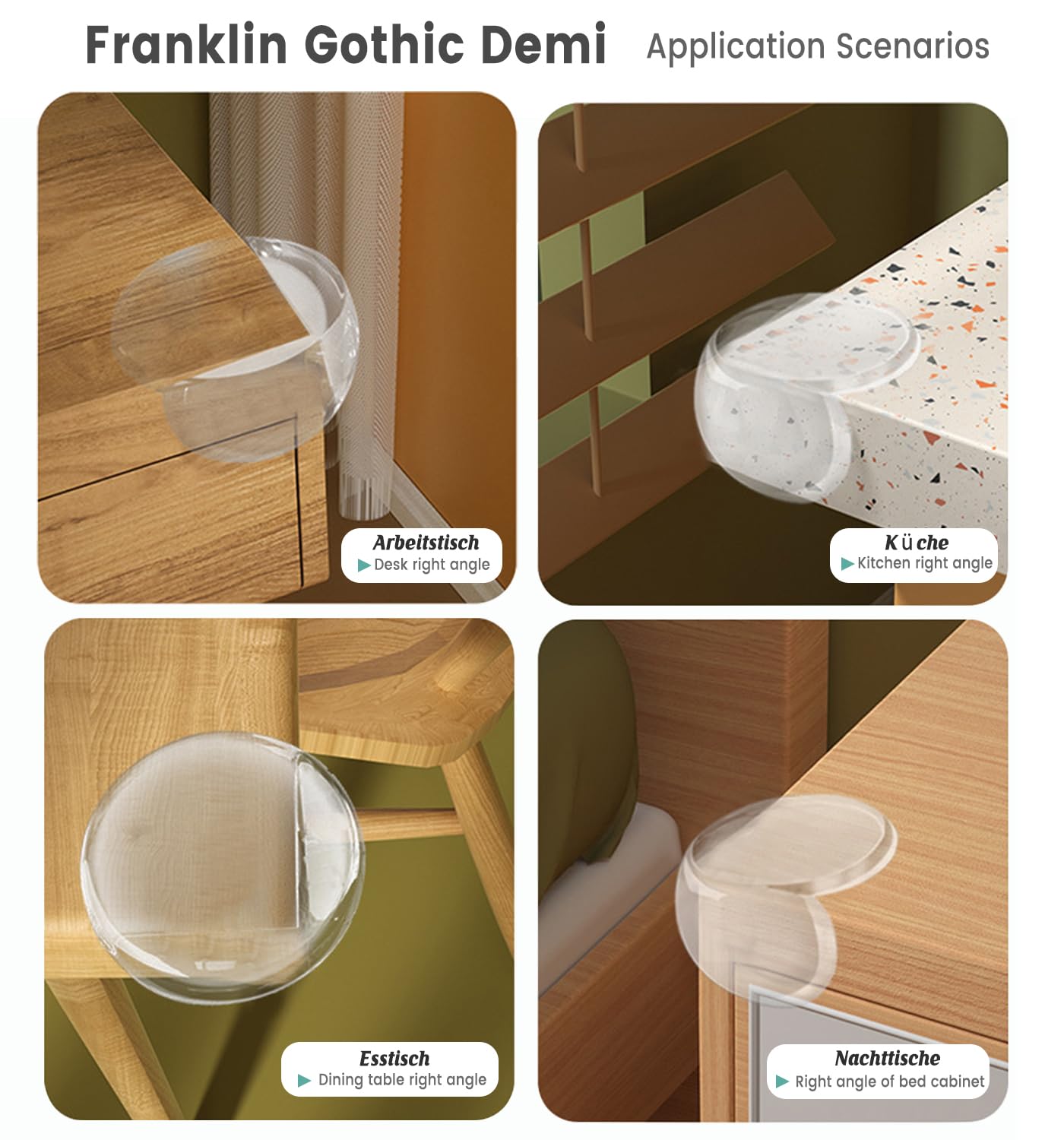 Set 24 Protectii Transparente pentru Colturi si Muchii – Autoadezive, Adeziv Extra Puternic - imagine 3